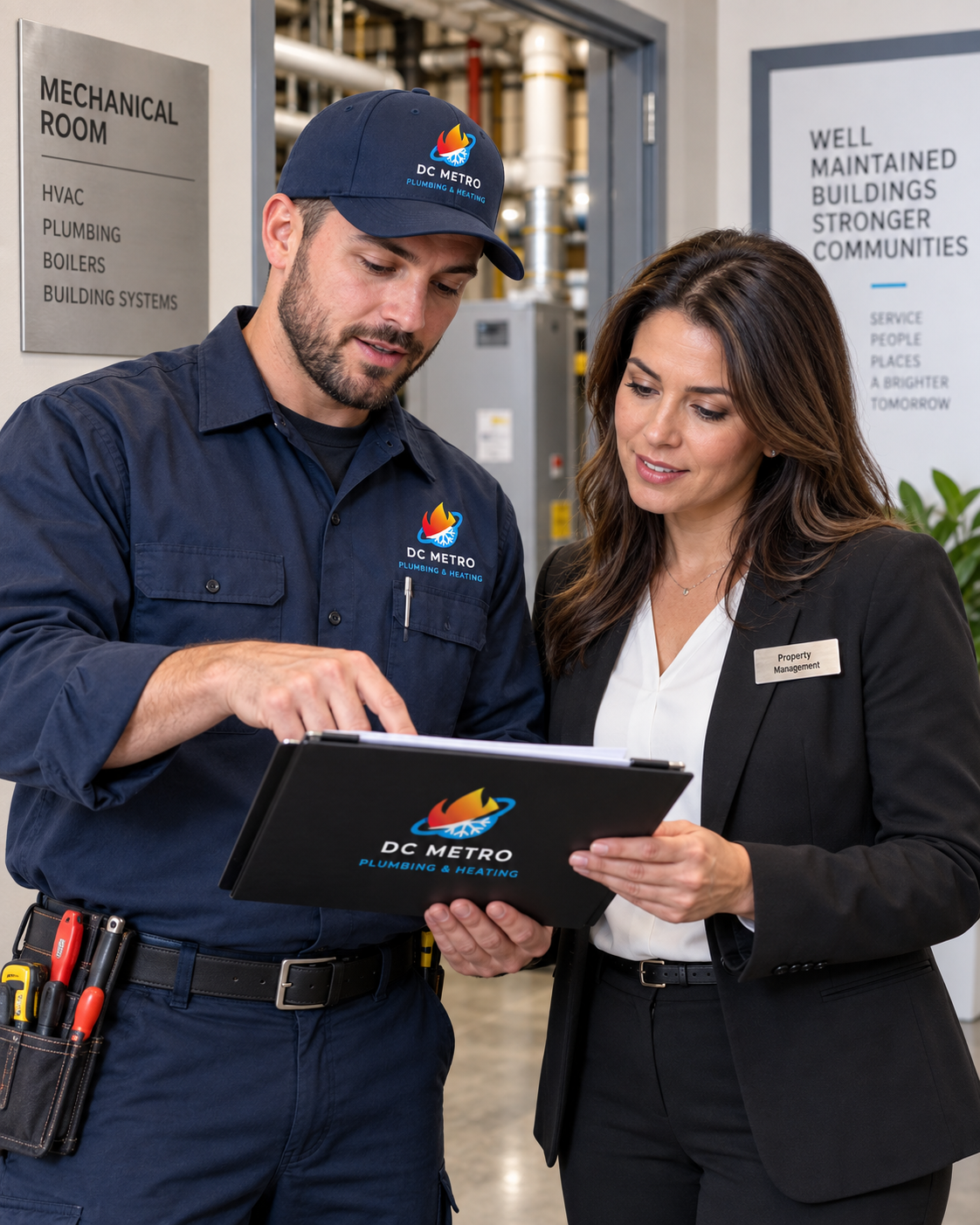 DC Metro Plumbing working with a property manager