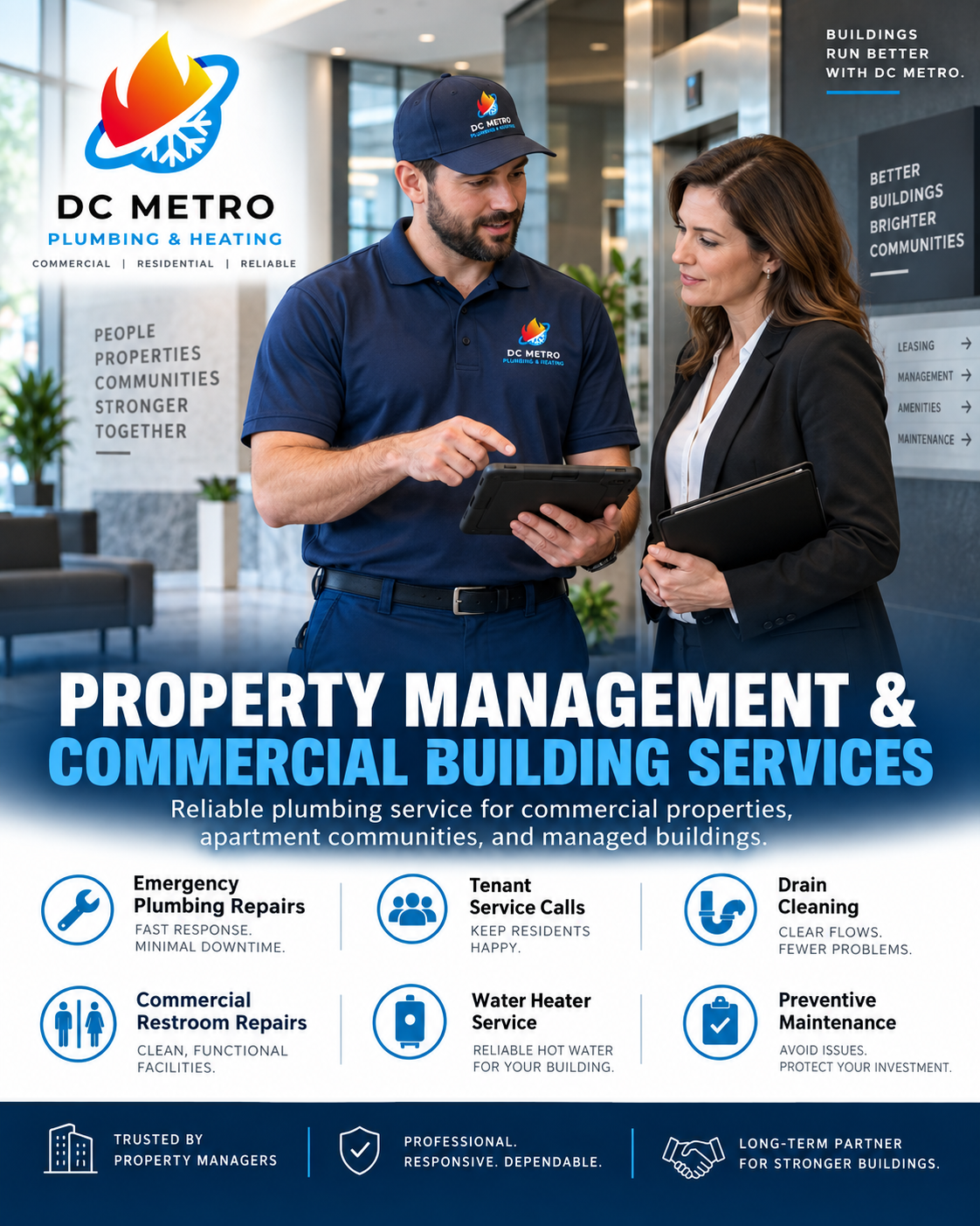 DC Metro Plumbing working with a property manager on a project