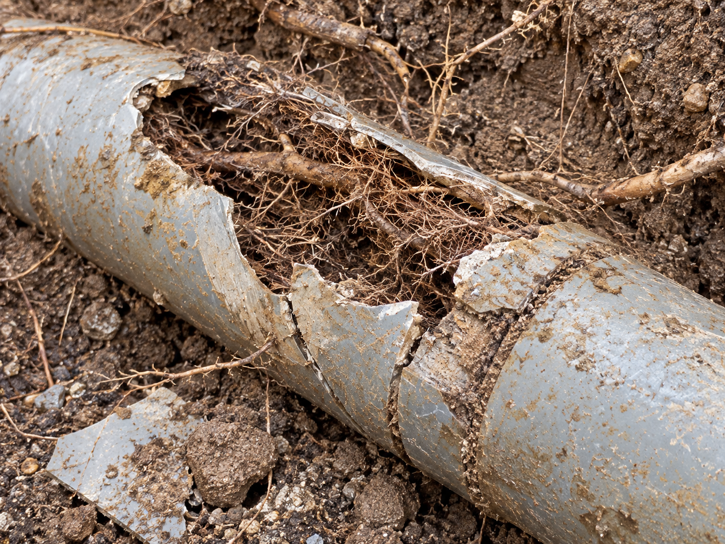 Sewer line repair work